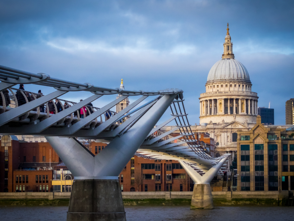 get one of the best views of st pauls's cathedral from millennium bridge