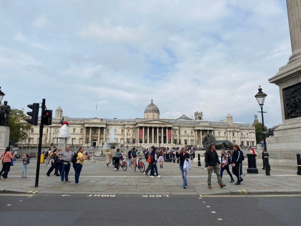 Trafalgar square is home to many london landmarks