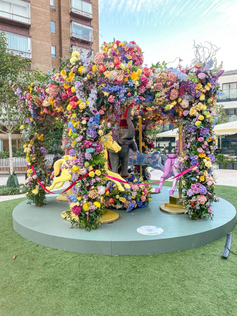 Carousel made of flowers