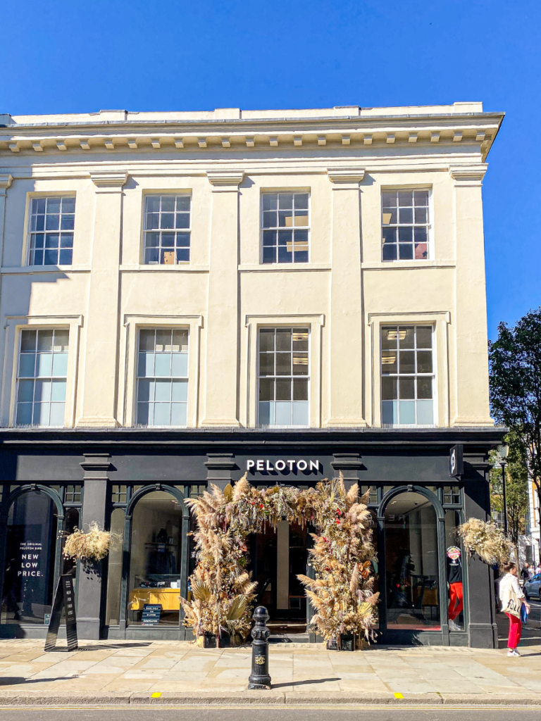 the Peloton store celebrates Chelsea in Bloom 2021