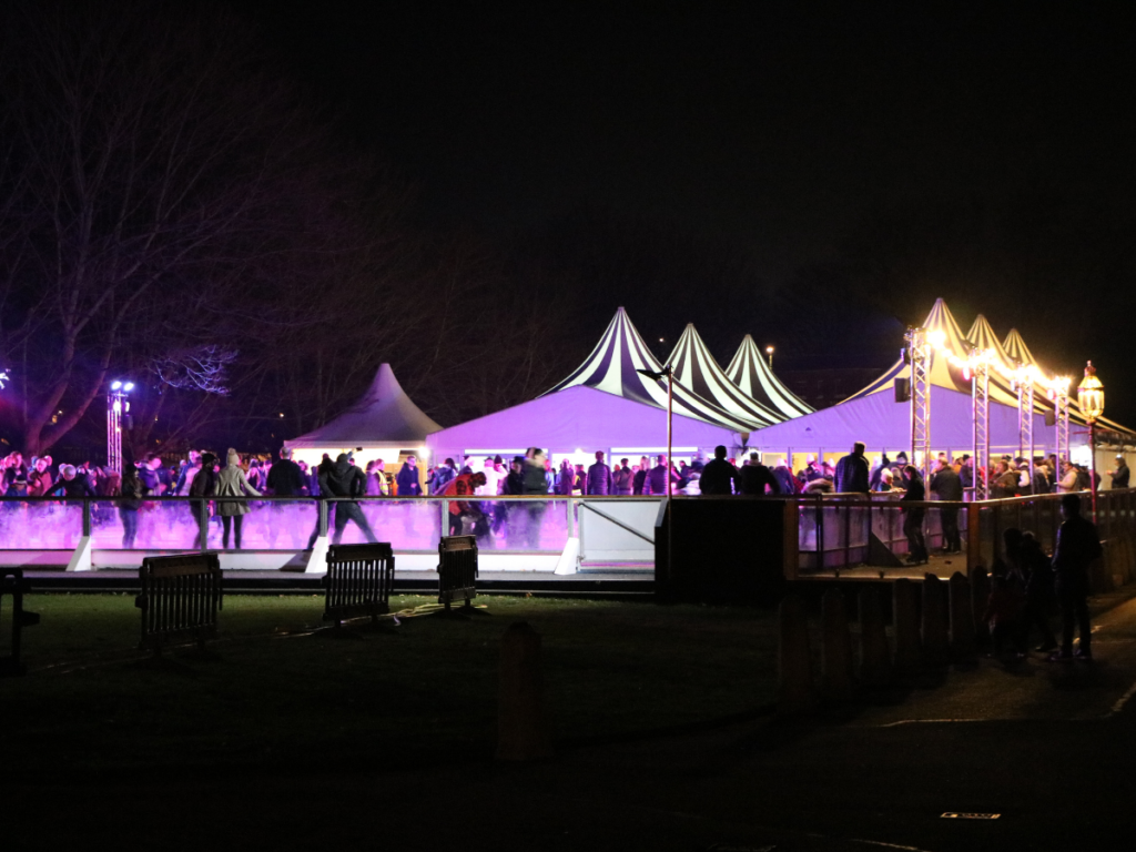 ice skate in front of one of London's most iconic palaces