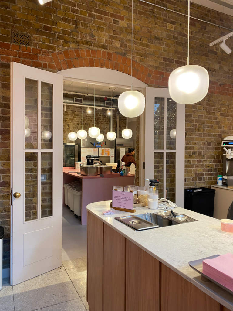 the interior of Humble Crumble's permanent location at Spitalfields
