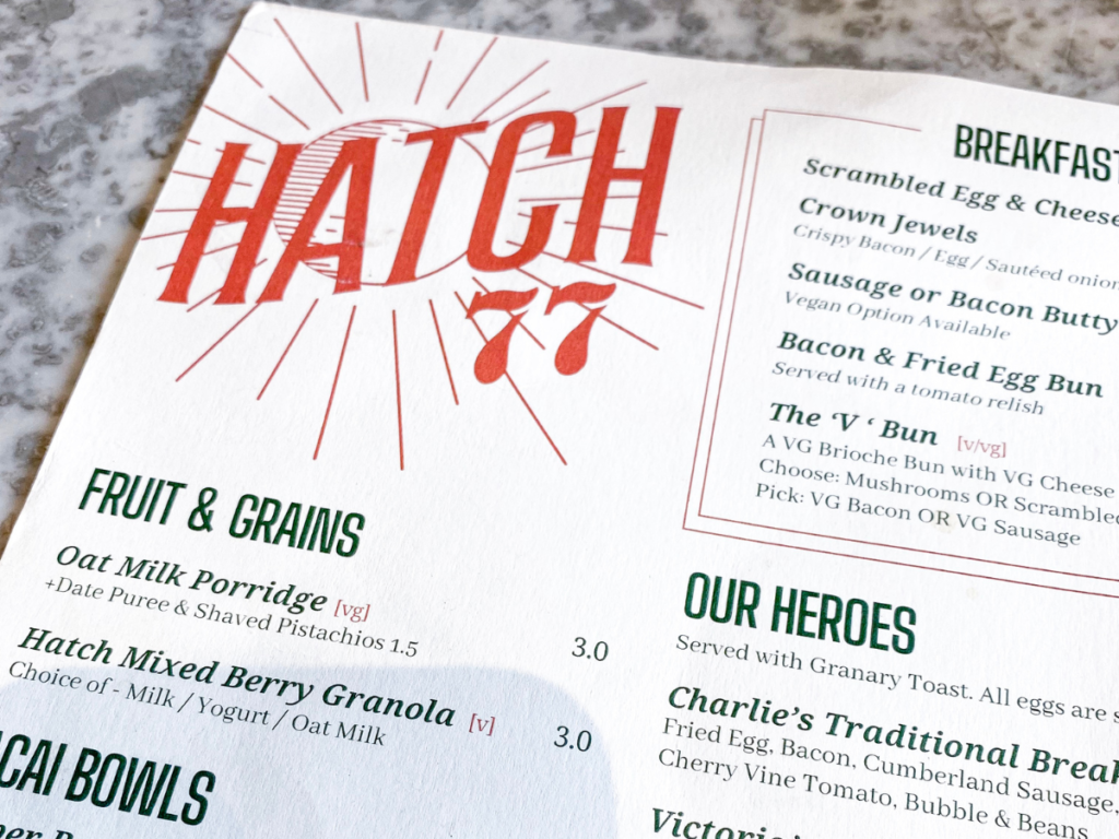 tickle your tastebuds with a look at Hatch 77's menu
