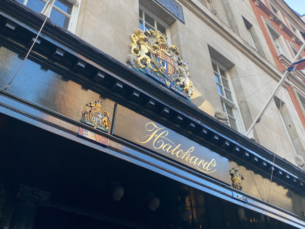 hatchards frontage complete with royal warrant