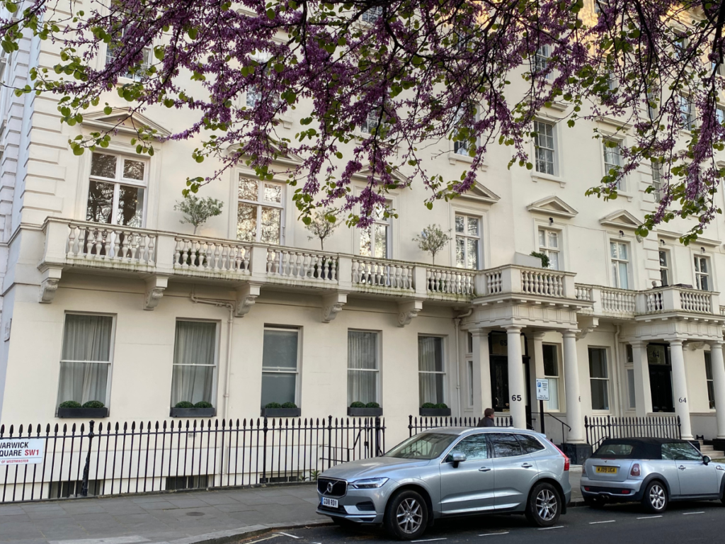 Thomas Cubitt's white stucco houses surrounding the grand Warwick Square