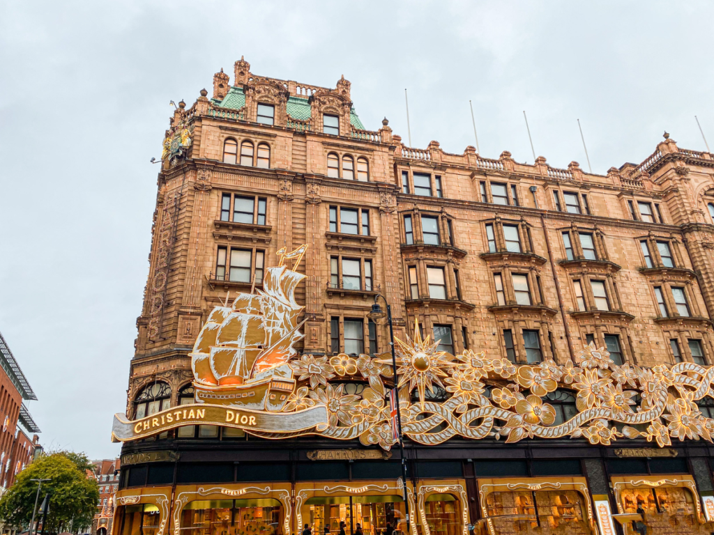 Harrods London all dressed up for Christmas