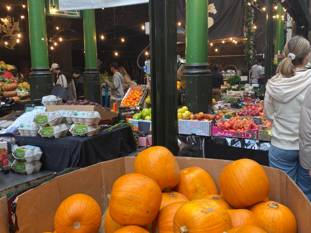 Fresh pumpkins on sale at Borough Market
