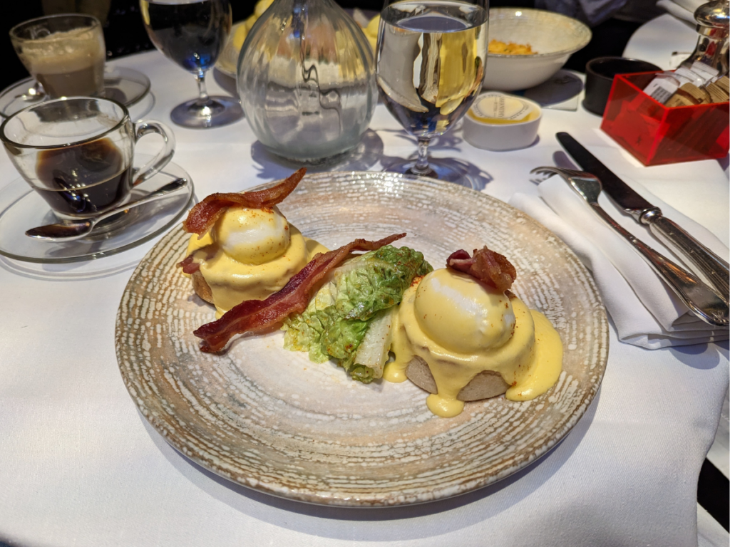 eggs benedict perfectly presented at the glade