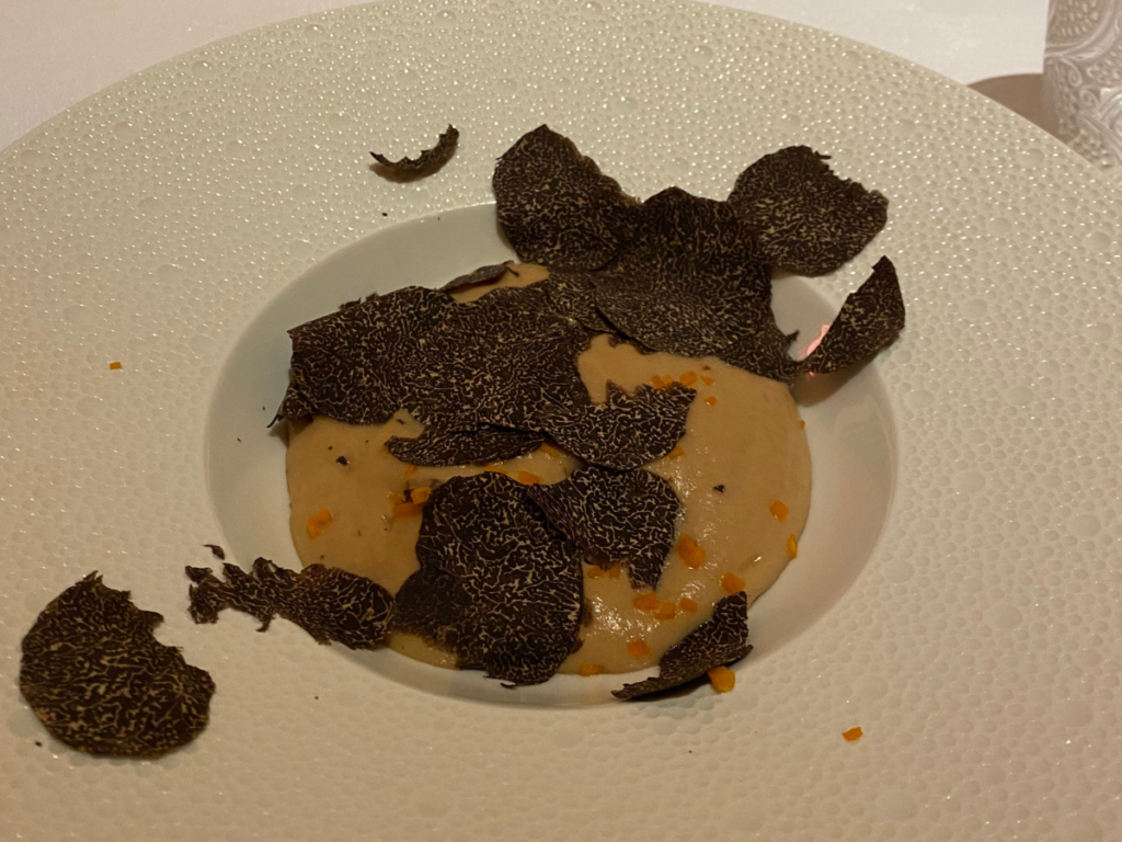 two creams - chestnut and pumpkin with truffle