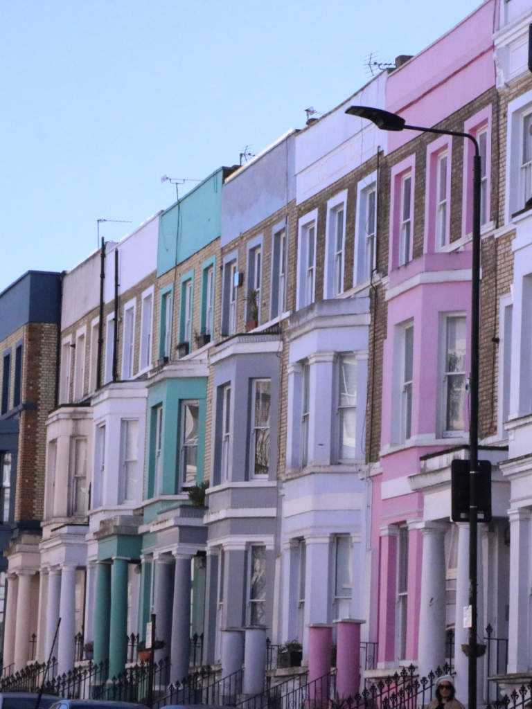 Notting Hill is full of colourful houses