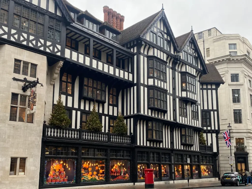 A mock-tudor building in Central London